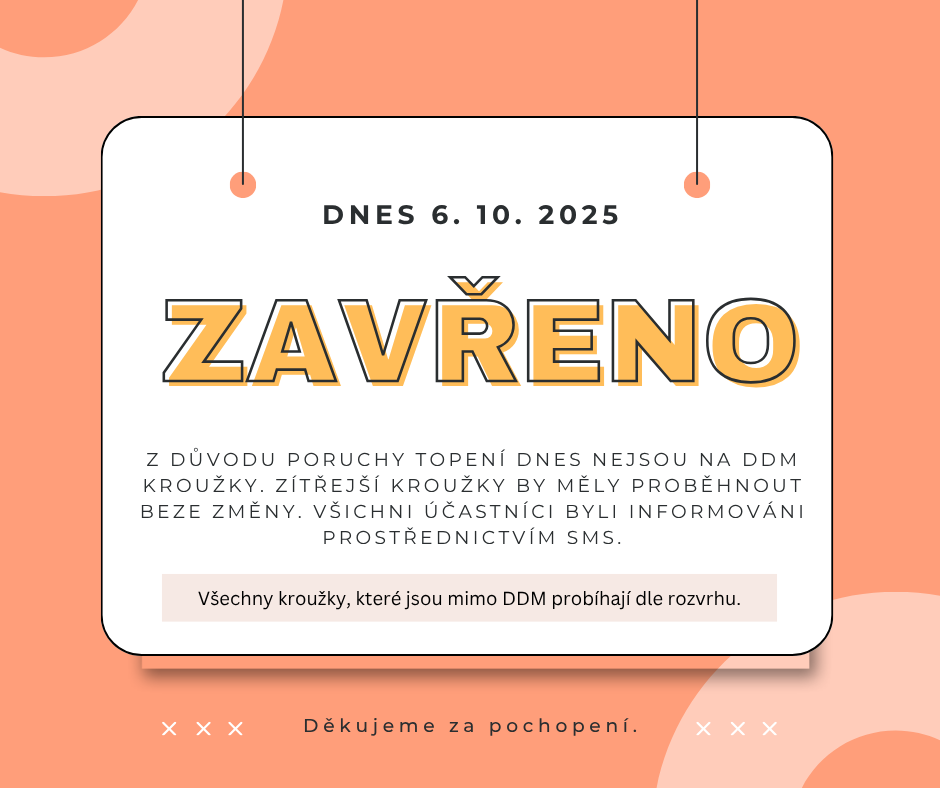 V pondělí 6.10. Zavřeno